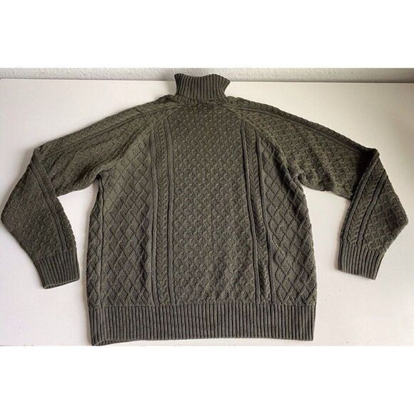 Nike Life Cable Knit Turtleneck Sweater Green FB7770-325 Men's Size M NEW - Picture 10 of 14